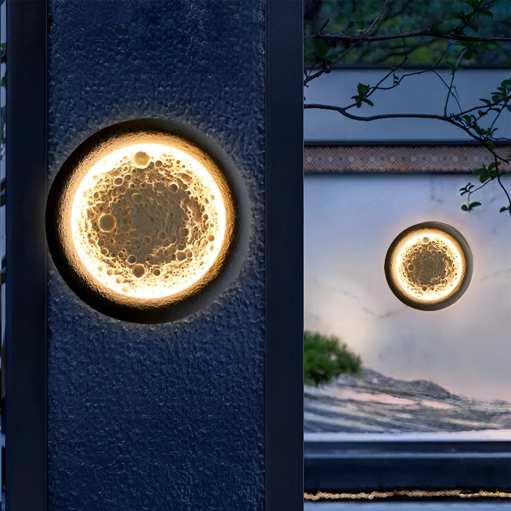 World-Class Moon Craters Design LED Waterproof Modern Outdoor Wall Lamp Exterior Lights Luxury