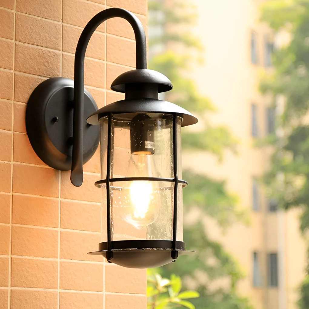 Classic Creative Glass Waterproof LED Black Modern Plug in Wall Sconce Lighting Breathable