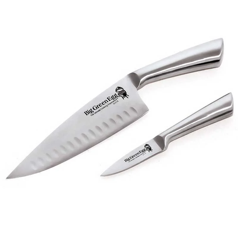 Exceptional Big Green Egg Knife Set Stainless Steel 2 Piece Solid