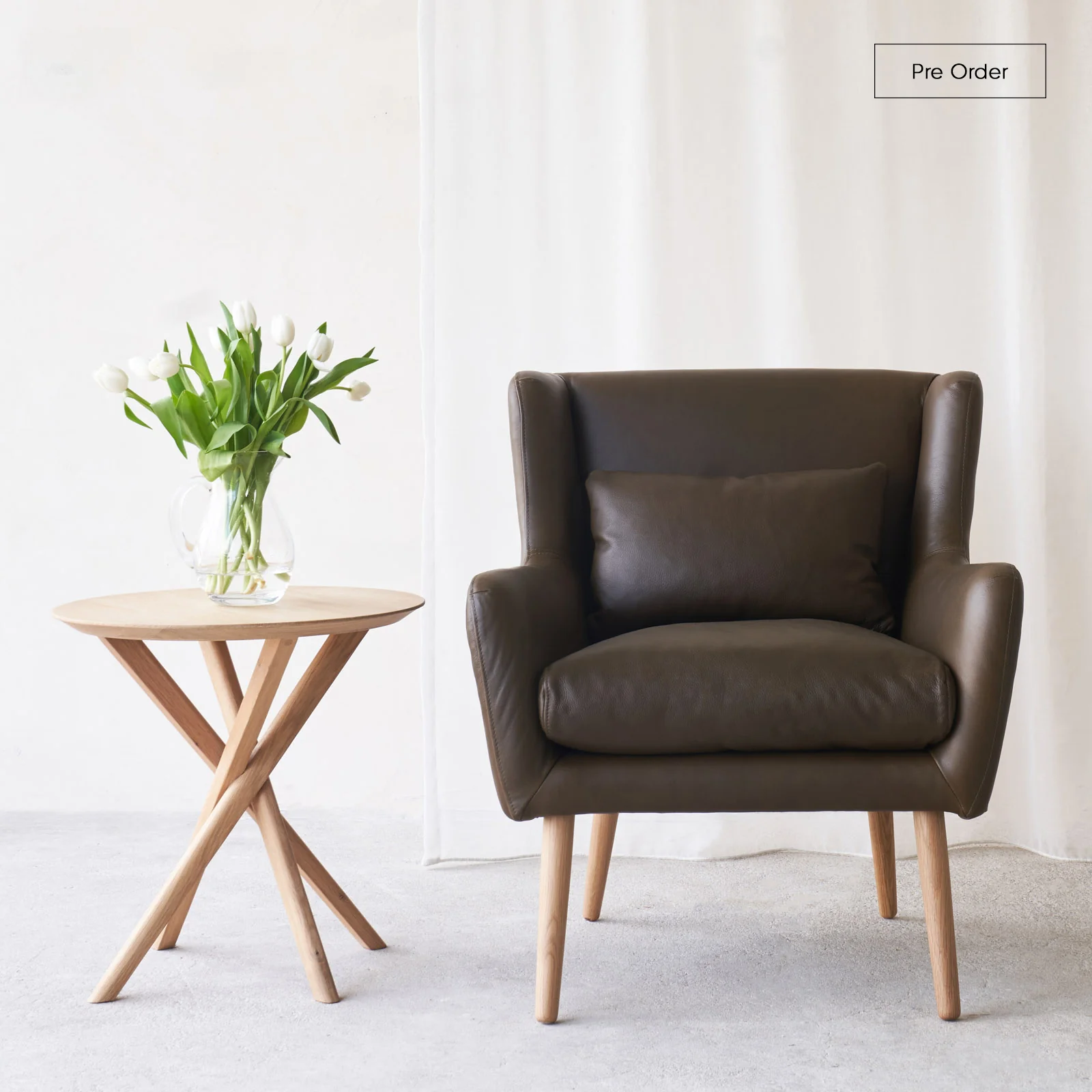 Reliable Nelly Armchair Bespoke Leather Sustainable