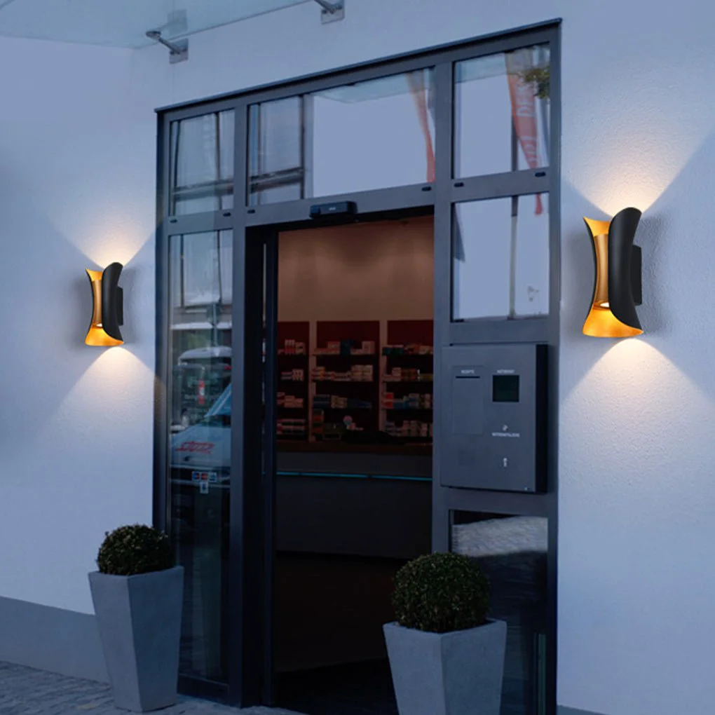 Healthy Curved LED Up and Down Lighting Waterproof Modern Outdoor Wall Lights Consistent