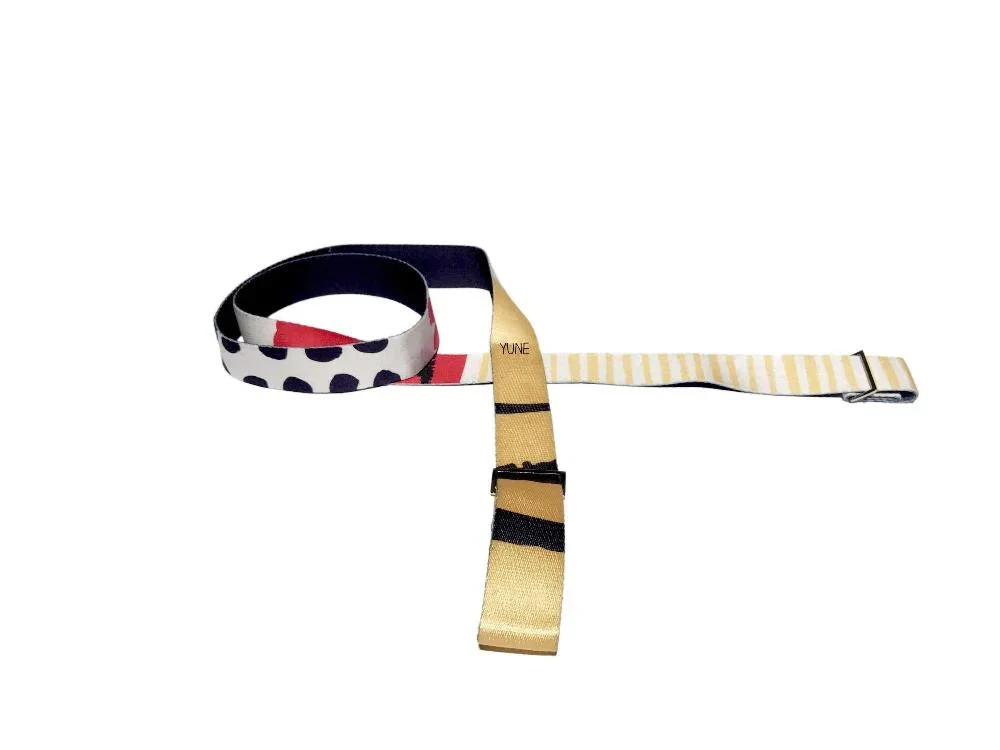 Unique Leo Yoga Strap – Yellow Stretching Strap w Metal Buckles Yune Yoga Stylish