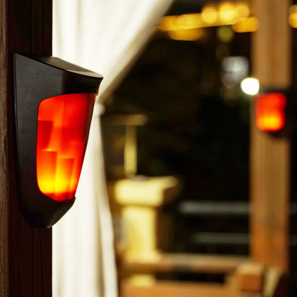 Safe Solar Energy LED Outdoor Wall Lamp Flame Light Wall Sconce Lighting Wall Lights Organic