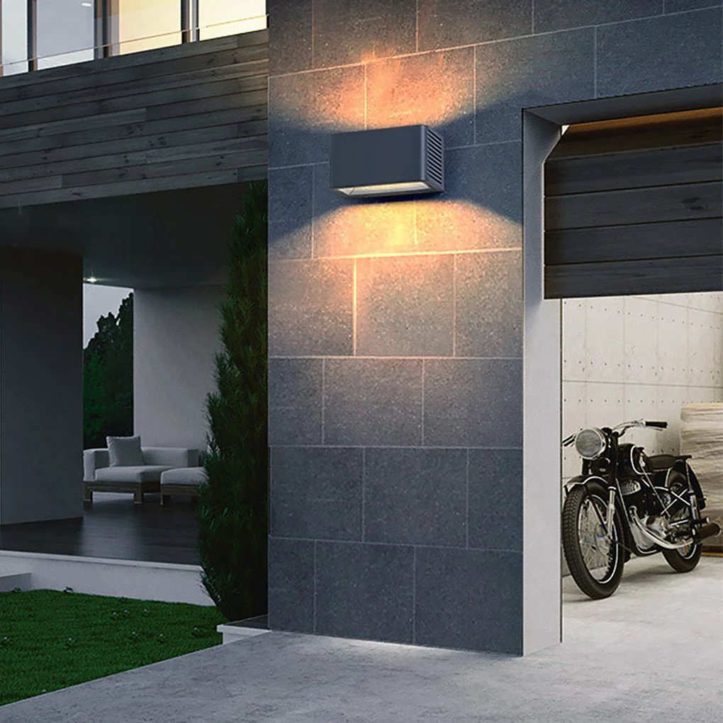 Innovative Rectangle LED Waterproof Nordic Up and Down Lights Outdoor Wall Lights Sconces High-Grade