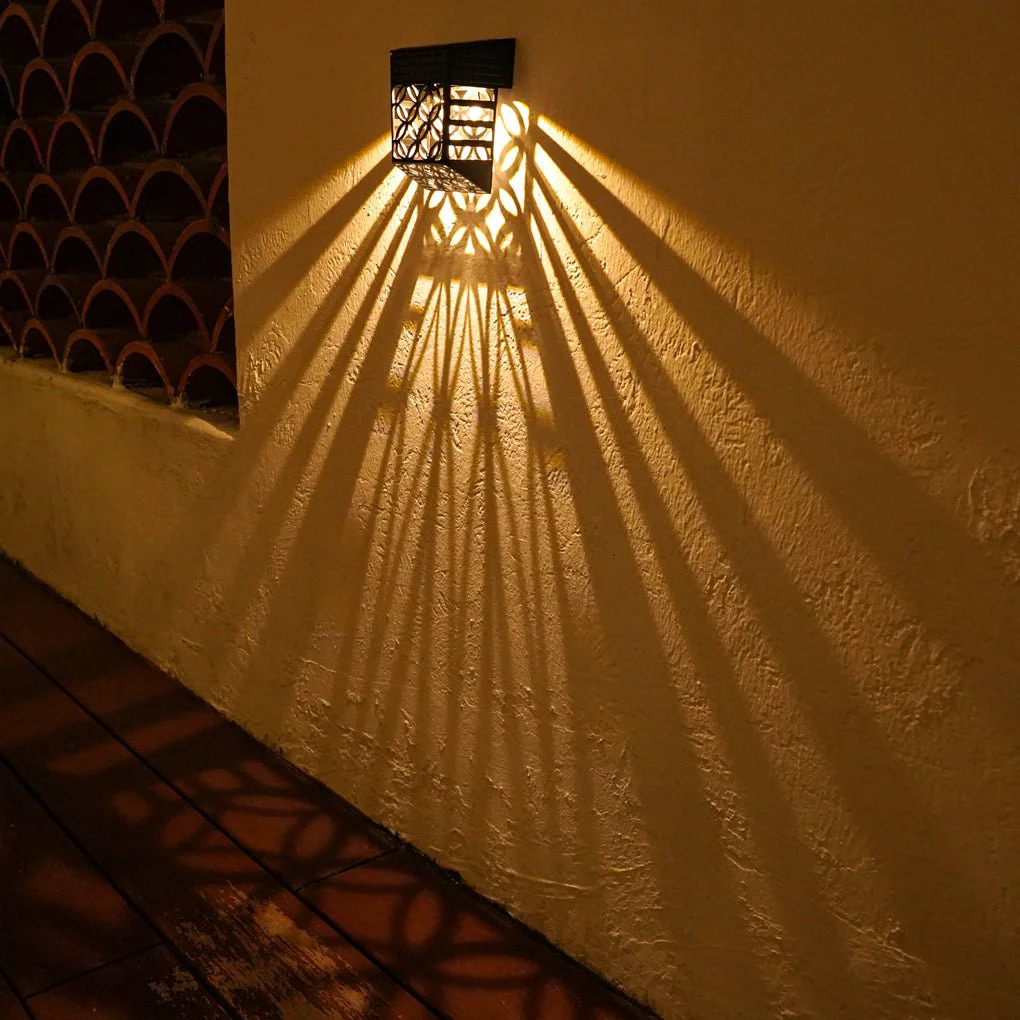 Organic Solar Hollow Outdoor Wall Sconce Lighting Led Fence Wall Lamp Garden Lights Selected