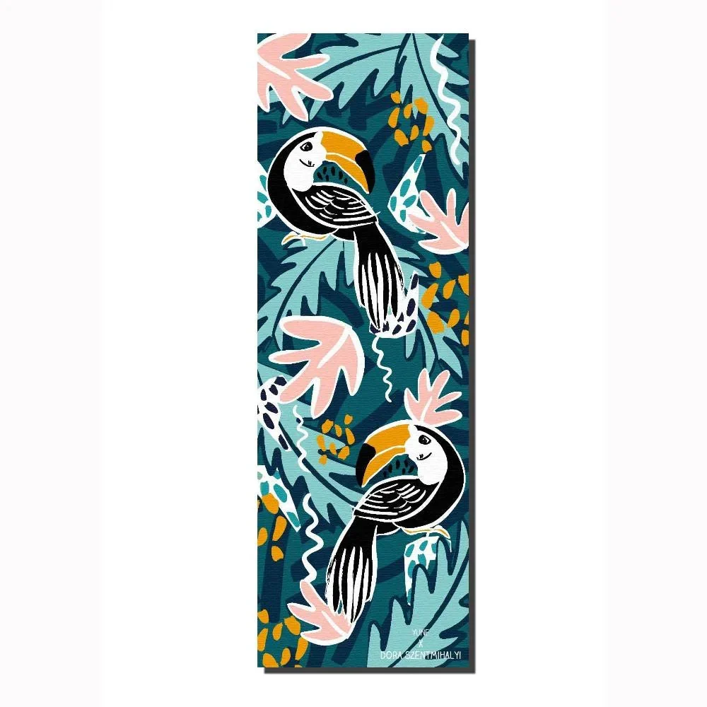 Smart Dora Toucan Yoga Mat – Tropical Print Non-Slip Traction Cushioned Support Premium