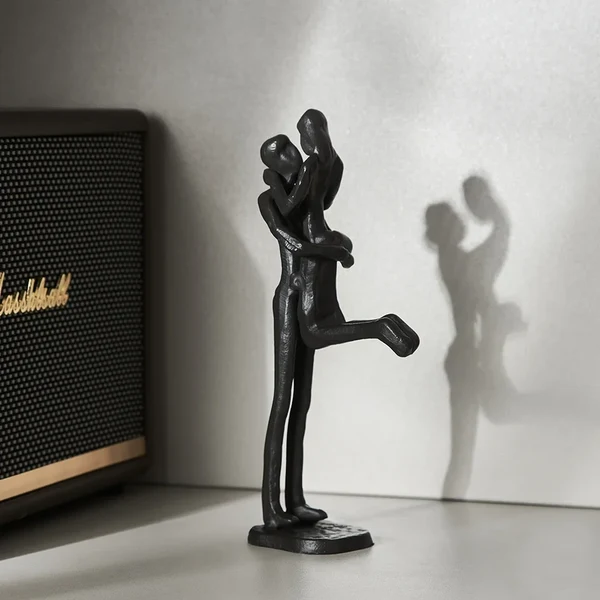 Genuine Modern Nordic Metal Couple Sculptures Relaxed