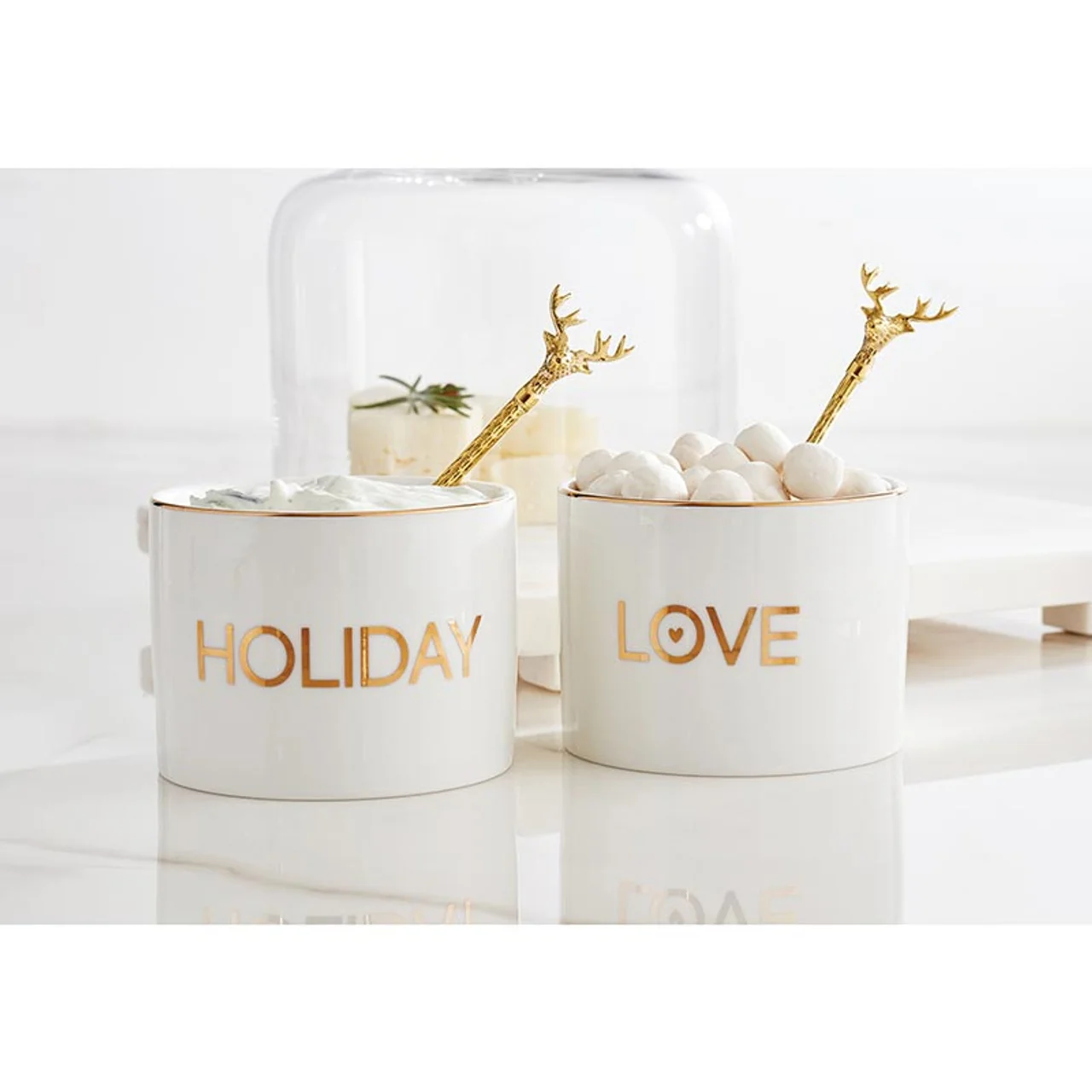 Convenient Gold Holiday Dip Bowls Book Box – Holiday Love Original Design