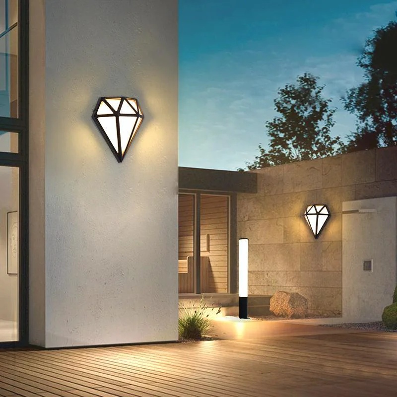 Top-Quality Rhombus Diamonds LED Waterproof Modern Porch Lights Outdoor Wall Lights Premium Material