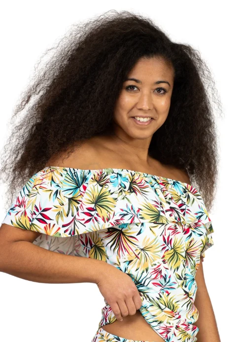 Long-Lasting Bliss Missy Off The Shoulder Ruffle Tankini Swimwear Refined