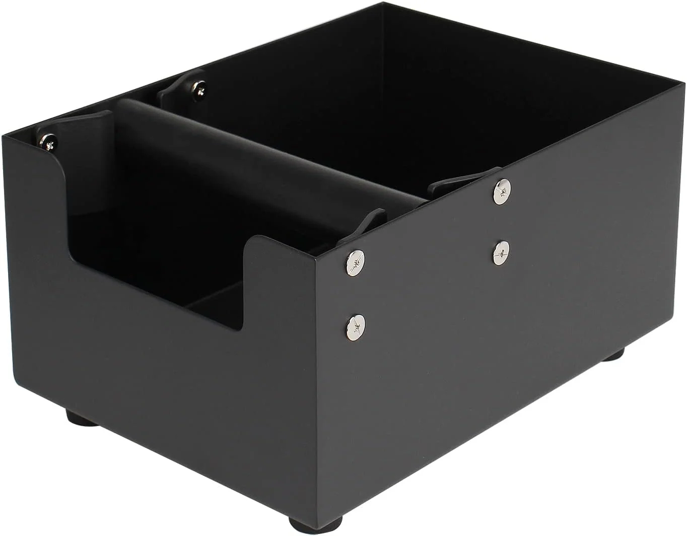Breathable Espresso Knock Box Coffee Grounds Pucks Knock Box with Removable Rubber Knock Bar and Non-Slip Base Matte Black Elite
