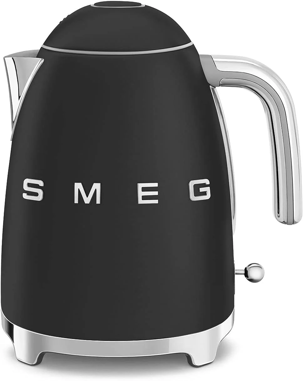 Detailed SMEG KLF03 Electric Kettle 1.7L 7 Cup Retro Hot Water Boiler for Tea amp Coffee Fast Boiling Auto Shut-Off Soft Open Lid 360° Swivel Base Countertop Kettle – Matte Black Sustainable