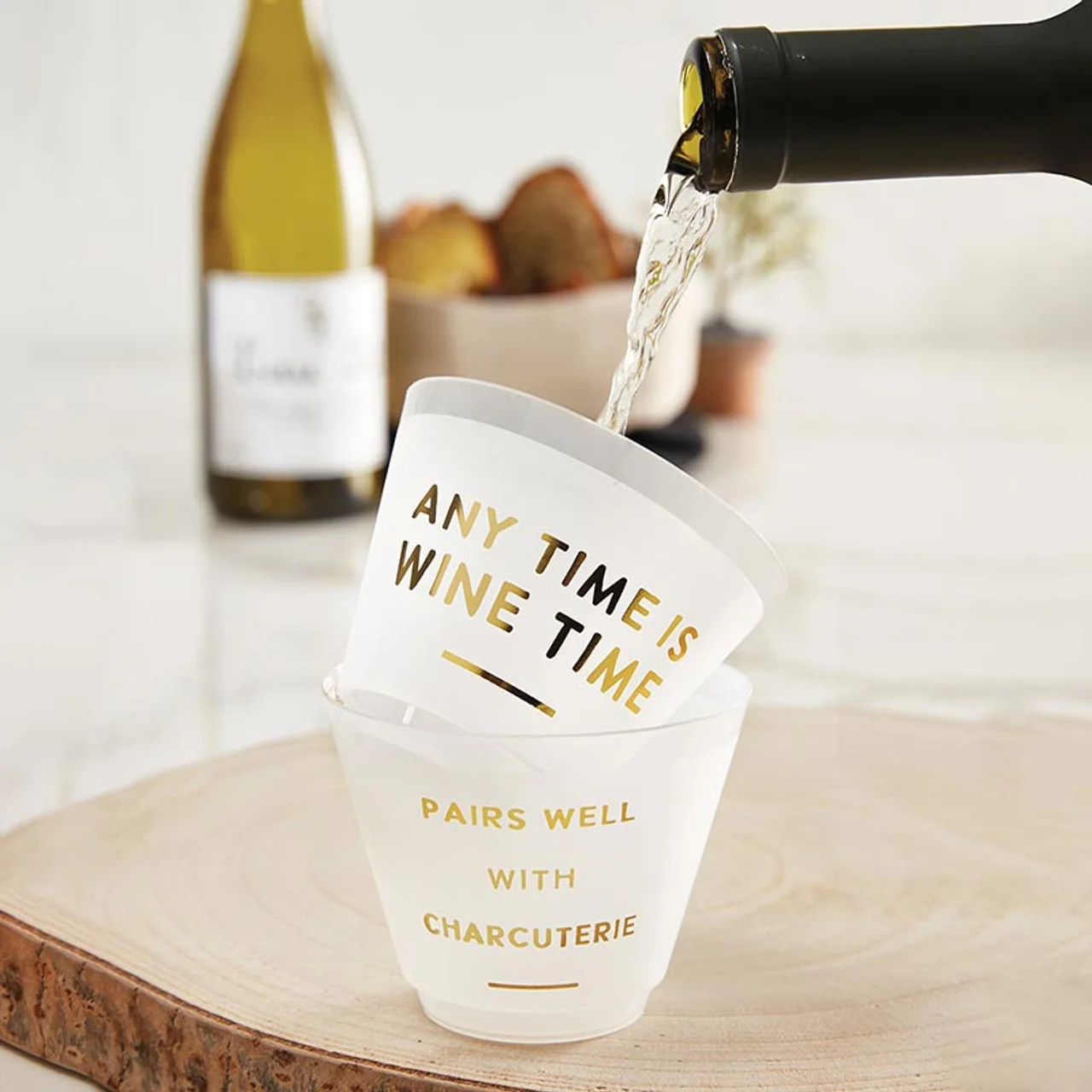 Advanced Plastic Frost Cups Wine Time – 9oz – 8 piece Authentic