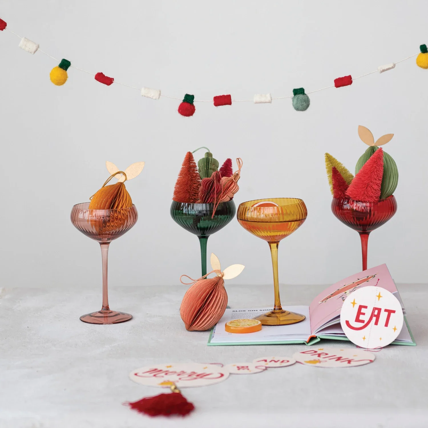 Classic Holiday Retro Cheer Glasses High-Quality