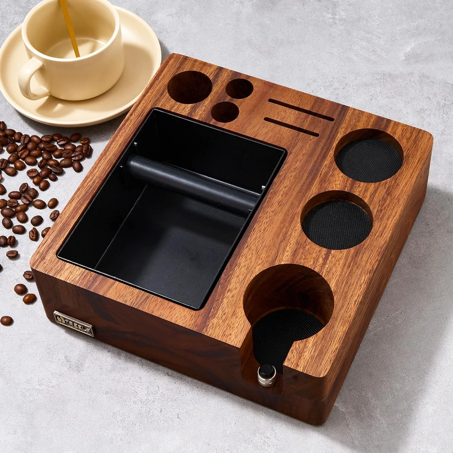 Enhanced Espresso Knock Box Espresso Tamping Station Espresso Coffee Organizer Box Fit for Storage 51 54MM Espresso Tamper Organic