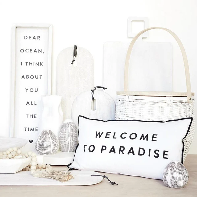 Advanced Welcome to Paradise Lumbar Pillow Fine