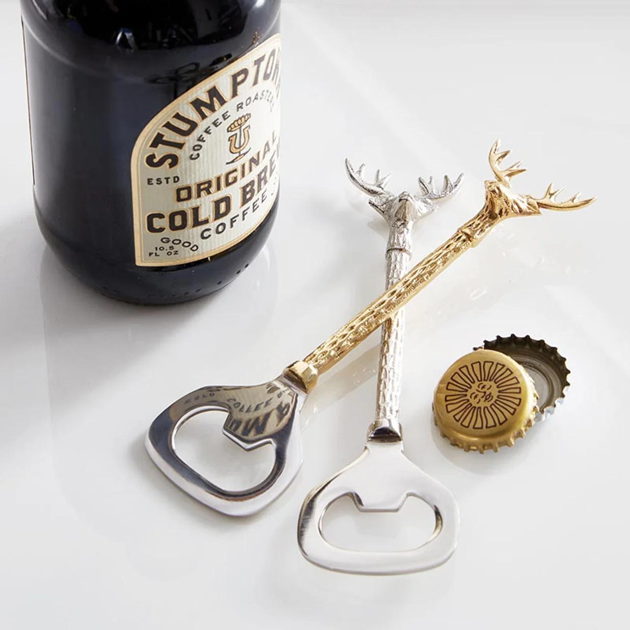 Effective Stag Bottle Opener Gold Premium Material