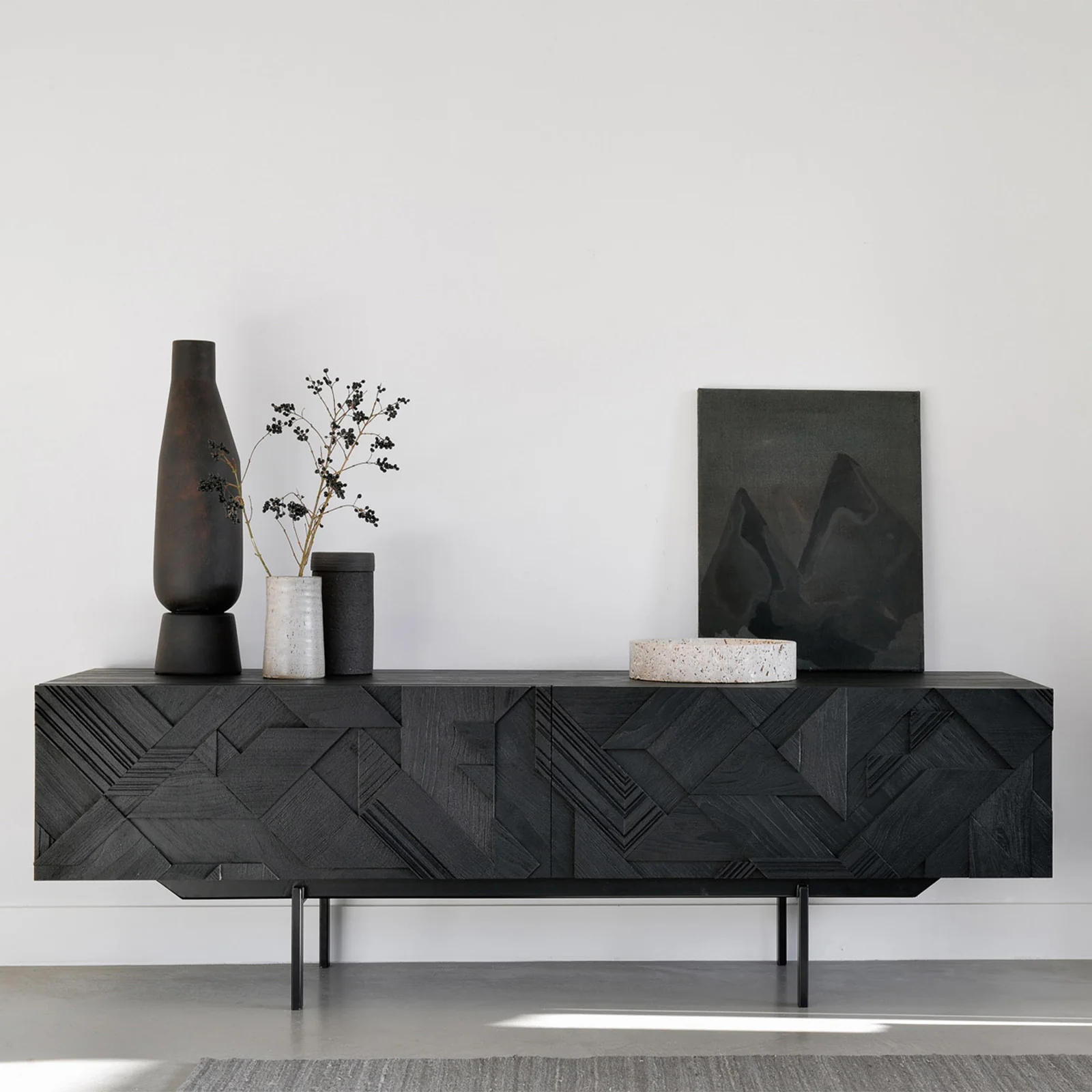 Fine Crafted Graphic TV Console Teak 160cm Excellent