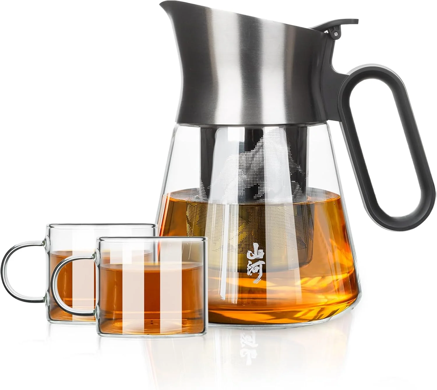 Effective Zens Design Glass Teapot with Infuser with 2 Cups 23oz Small Loose Leaf Steeper Pot with Stainless Steel Spout for Hot Tea Diffusers Contemporary