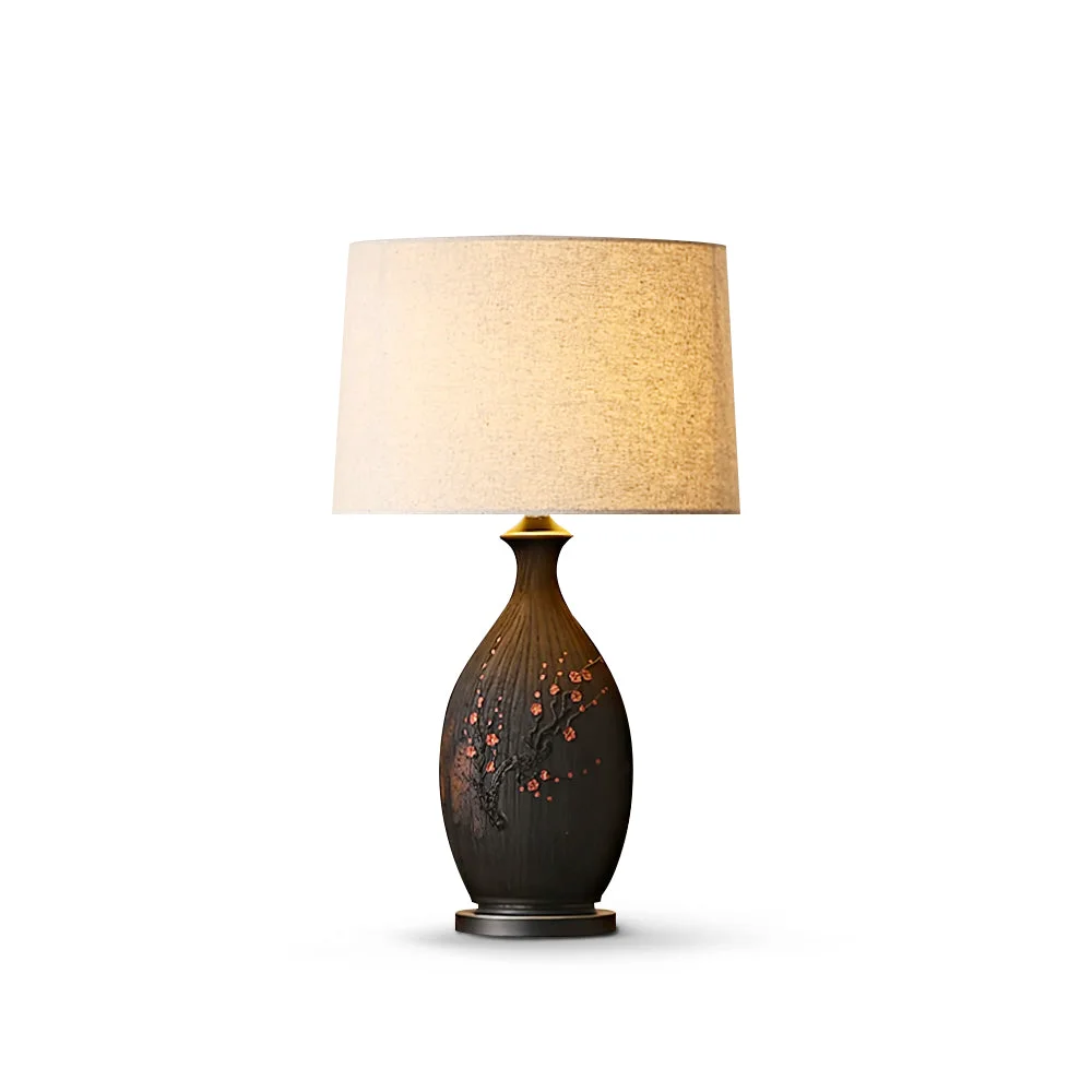 World-Class Plum Ceramic Table Lamp Elegant