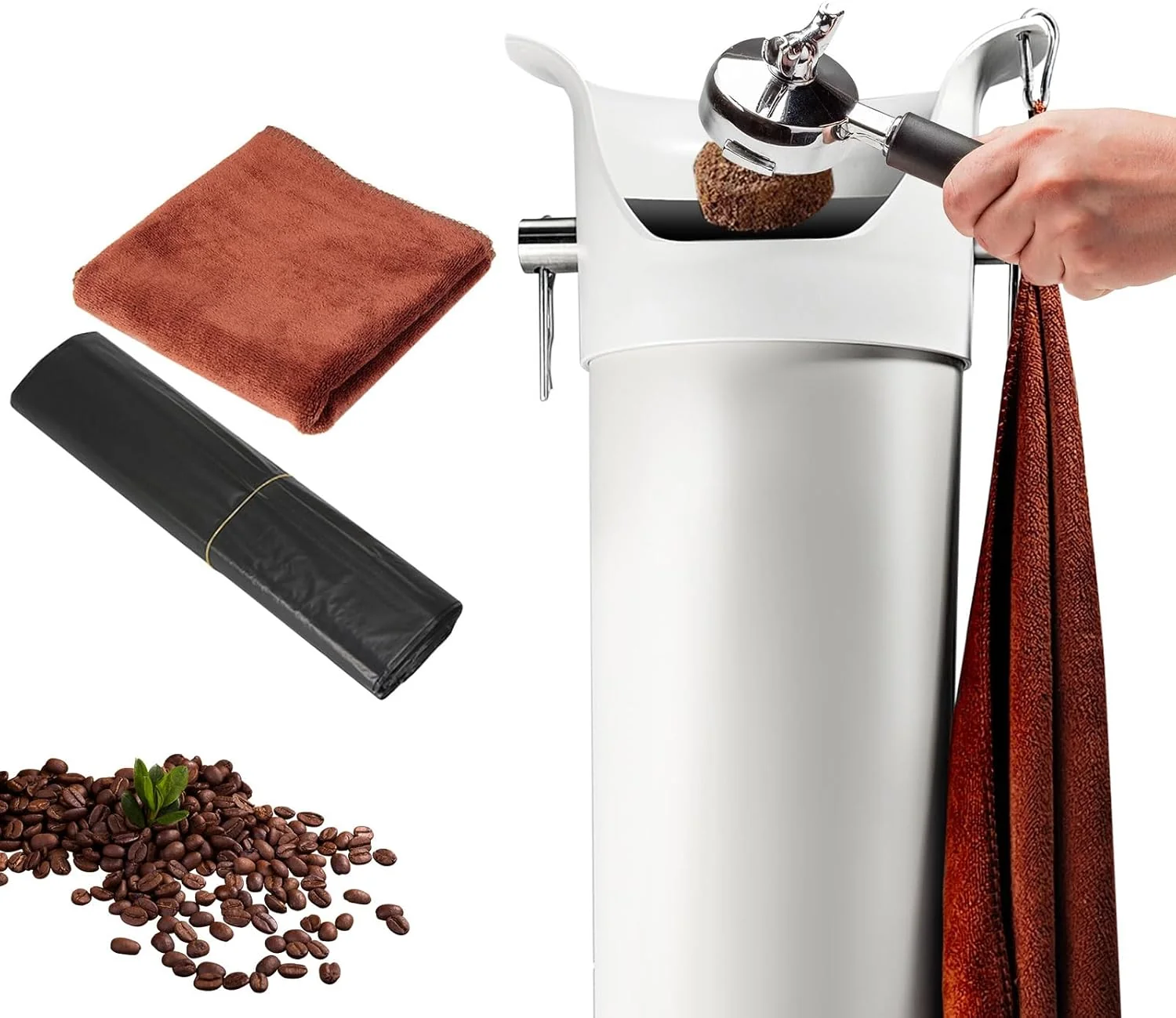 Luxury Knock Box for Espresso Grounds Commercial Floor Standing Barista Style Absorbent Knockbox with Removable Non-Slip Base Next-Generation