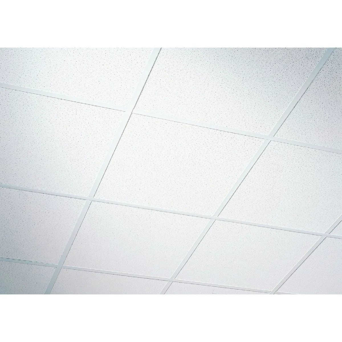 Organic Radar Fissured 2 Ft. x 2 Ft. White Mineral Fiber Shadowline Tapered Suspended Ceiling Tile 16-Count Convenient