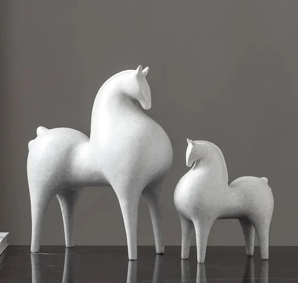 Detailed Modern Minimalist Horse Sculpture Fine Crafted
