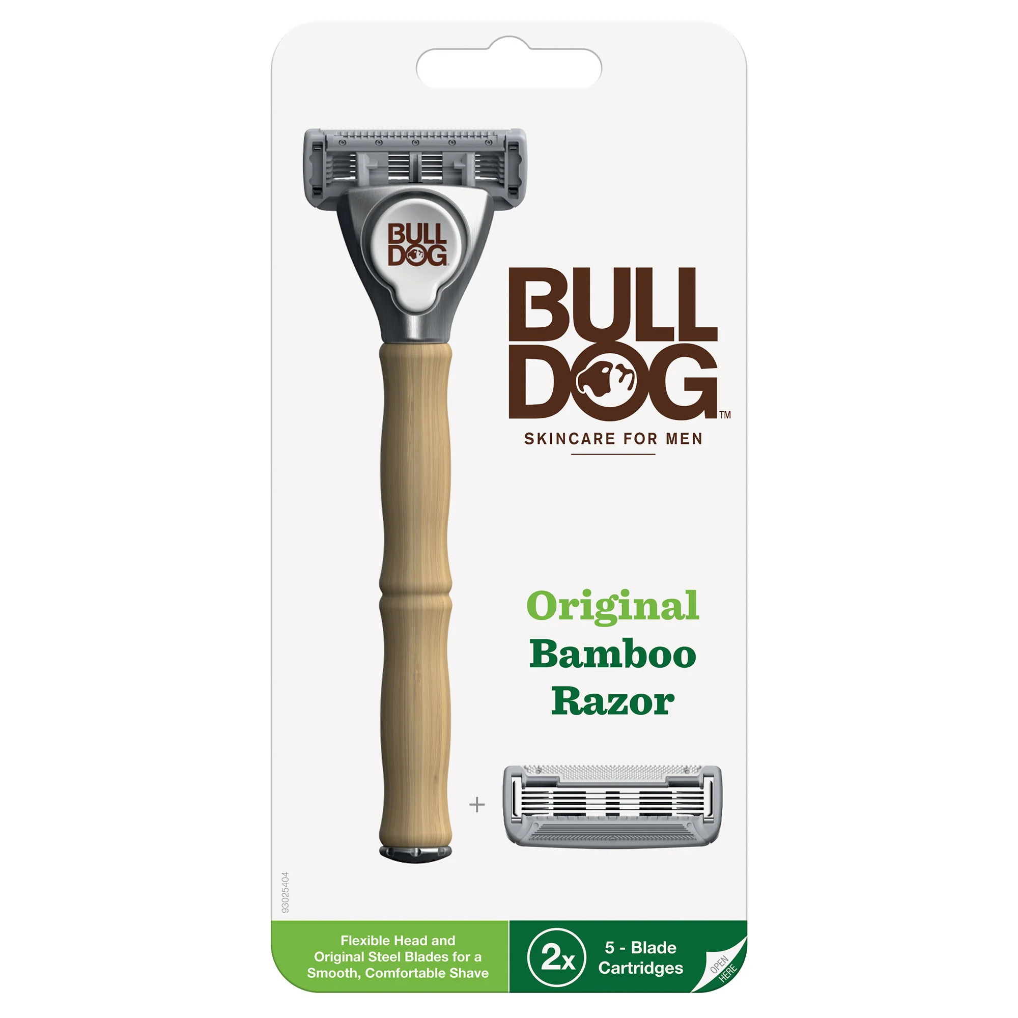 Safe Bulldog Razor with 2 Steel Blade Refills Natural