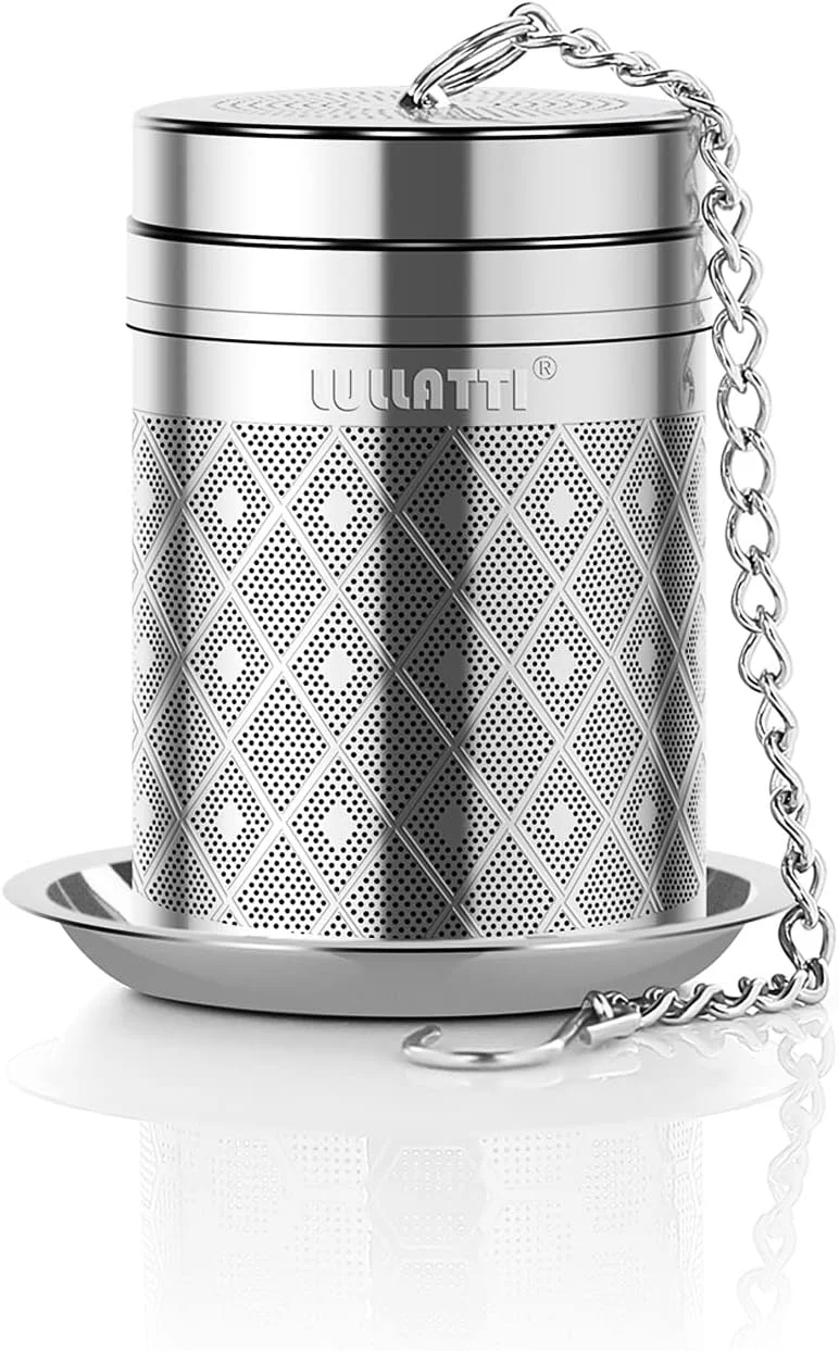 Fashionable Tea Infuser 1 Pack Extra Fine Mesh Loose Leaf Tea Steeper with Diamond Pattern Extended Long Chain Professional