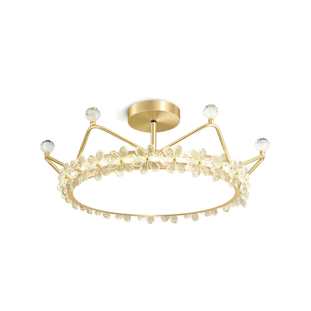 Natural Petal Crown Ceiling Lamp Reusable