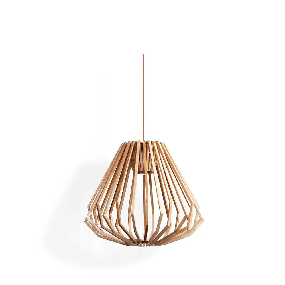 Elegant Wood Cage Pendant Lamp Fashionable