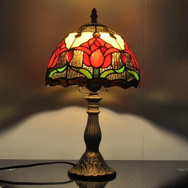 Top-Quality Tulip Stained Glass Table Lamp Healthy