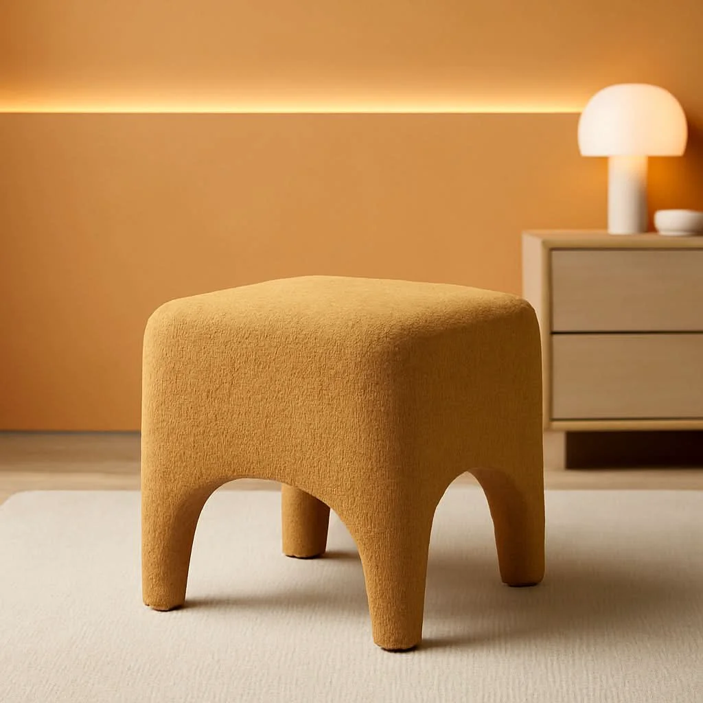 Dependable Curry Seventeen Inch Ottoman Footstool Living Room Decor Prestigious