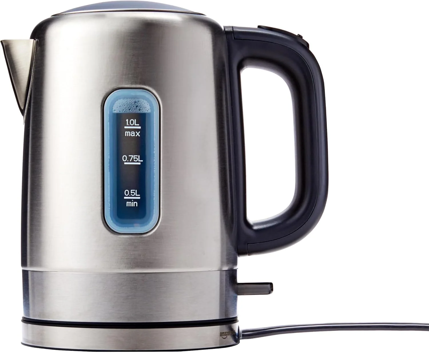 Prestigious Electric Stainless Steel Kettle for Tea and Coffee BPA- Fast Boiling Auto Shut-Off 1.1 Quarts 1500W Black and Silver Smart