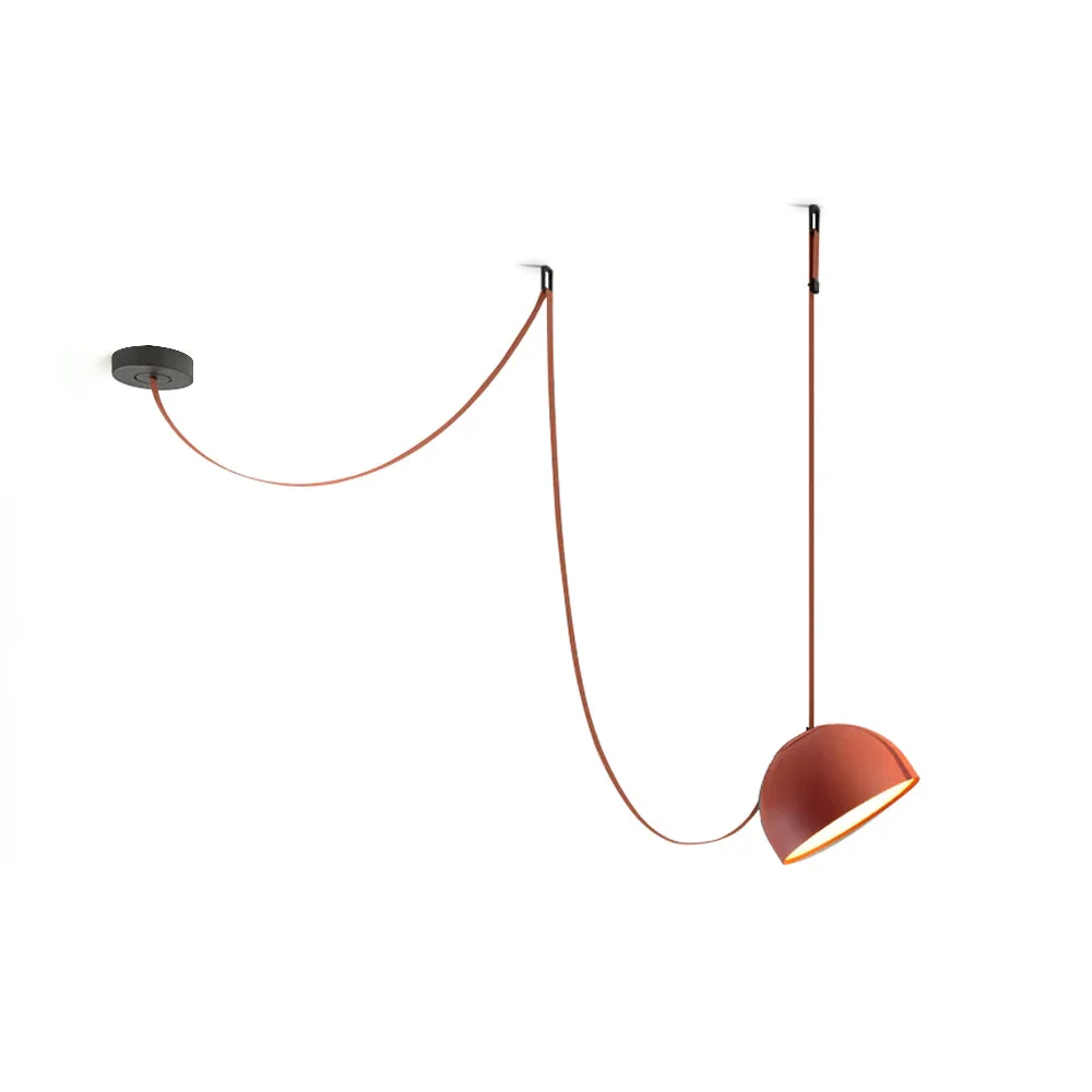 Fine Light Rail Semispheres Leather Pendant Lamp Efficient