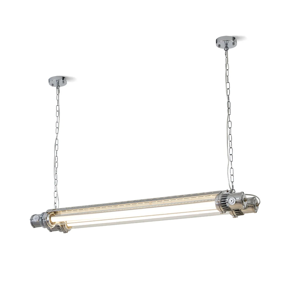 Casual Double Tube Silver Chandelier Organic