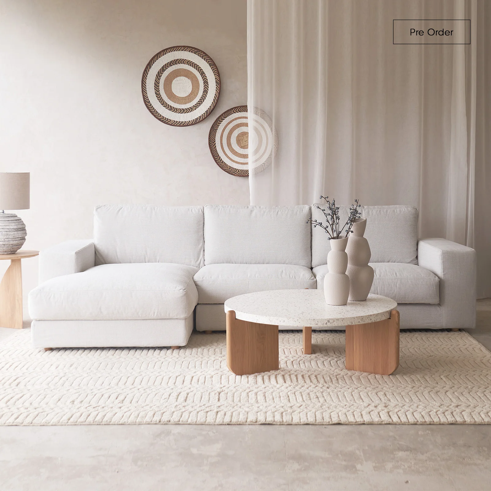 Sustainable Hansen L Shape Fabric Sofa Bespoke Fabric Relaxed