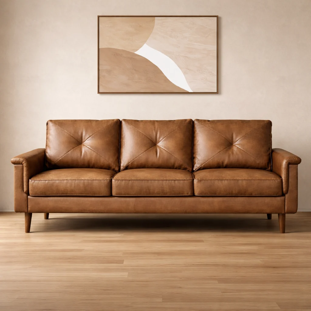 Trendy 71.6 Mid Century Modern 3 Seat Sofa with 47 Oval Fluted Coffee Table World-Class