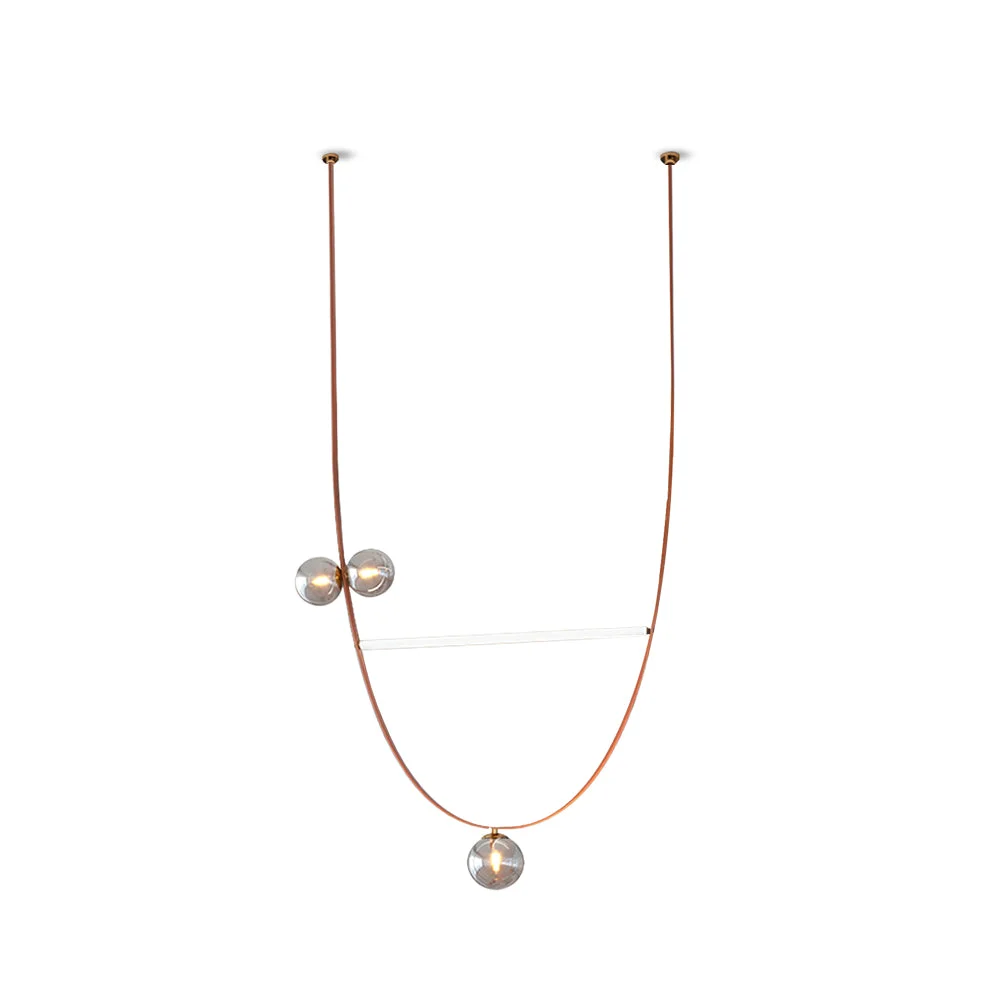 Refined Belt Leather Ball Chandelier High-End