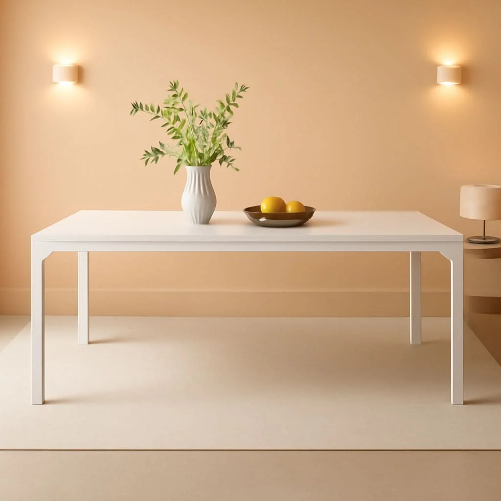 Eco-Friendly White 78-Inch Dining Table For 6-8 Rectangular Dining Room Responsible