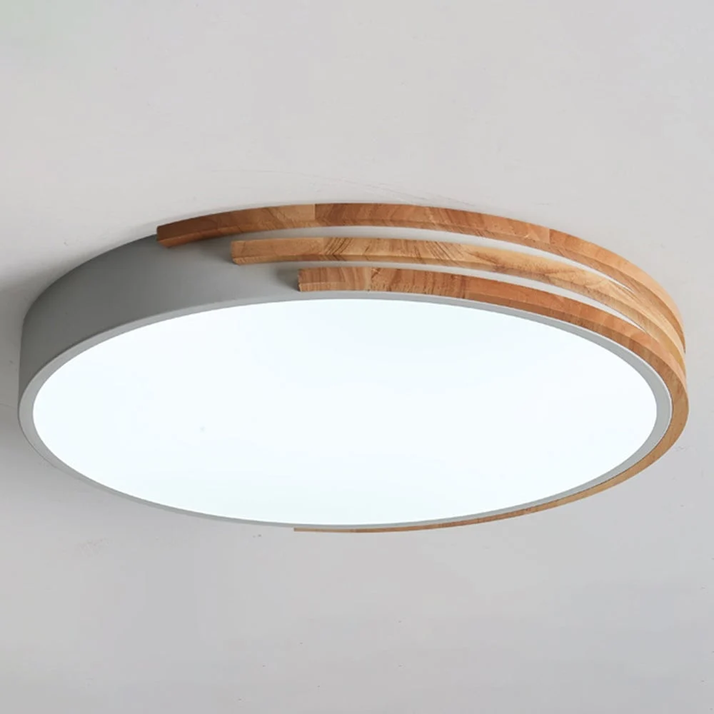 Stylish Round LED Dimmable Wood Ceiling Lamp Certified