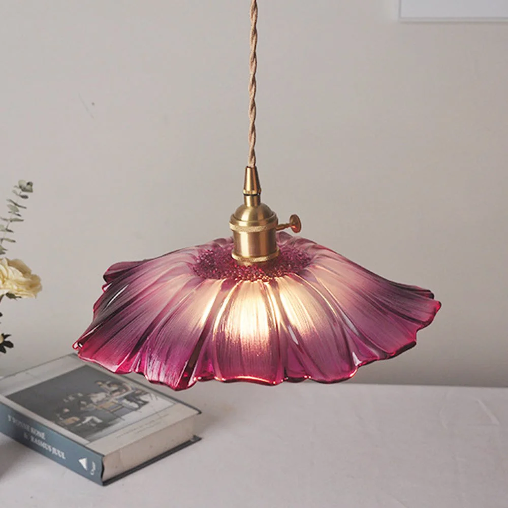 Fine Crafted Vintage Lotus Leave Colored Pendant Light Secure