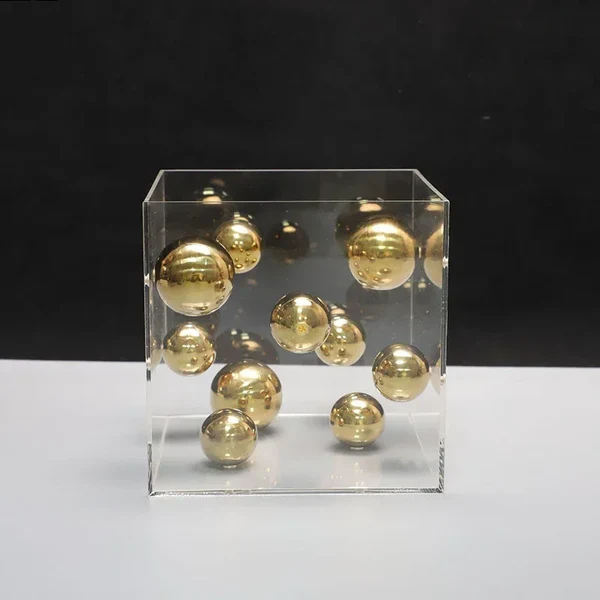 Natural Modern Metal Ball Cube Ornament Functional