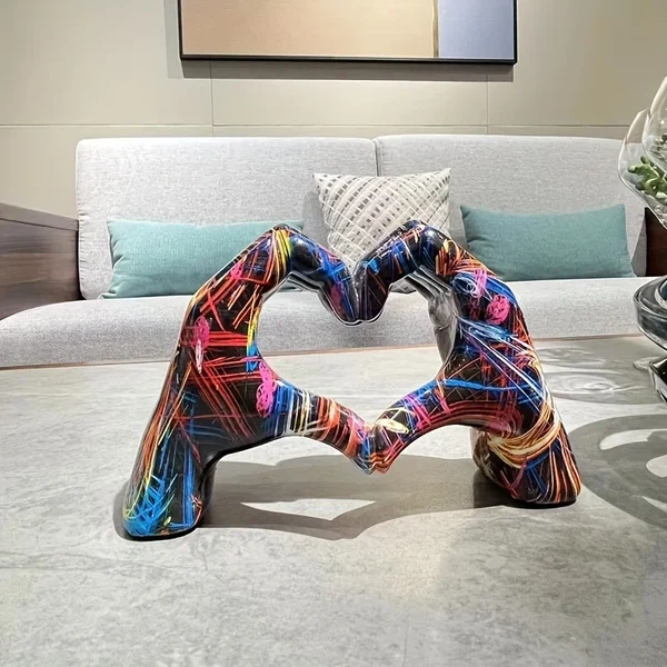 Detailed Colorful Love Gesture Sculpture High-Grade