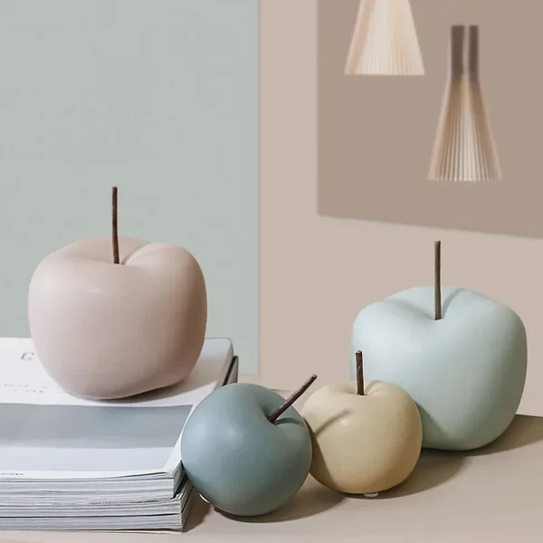 Reusable Nordic Ceramic Apple Sculpture Long-Lasting