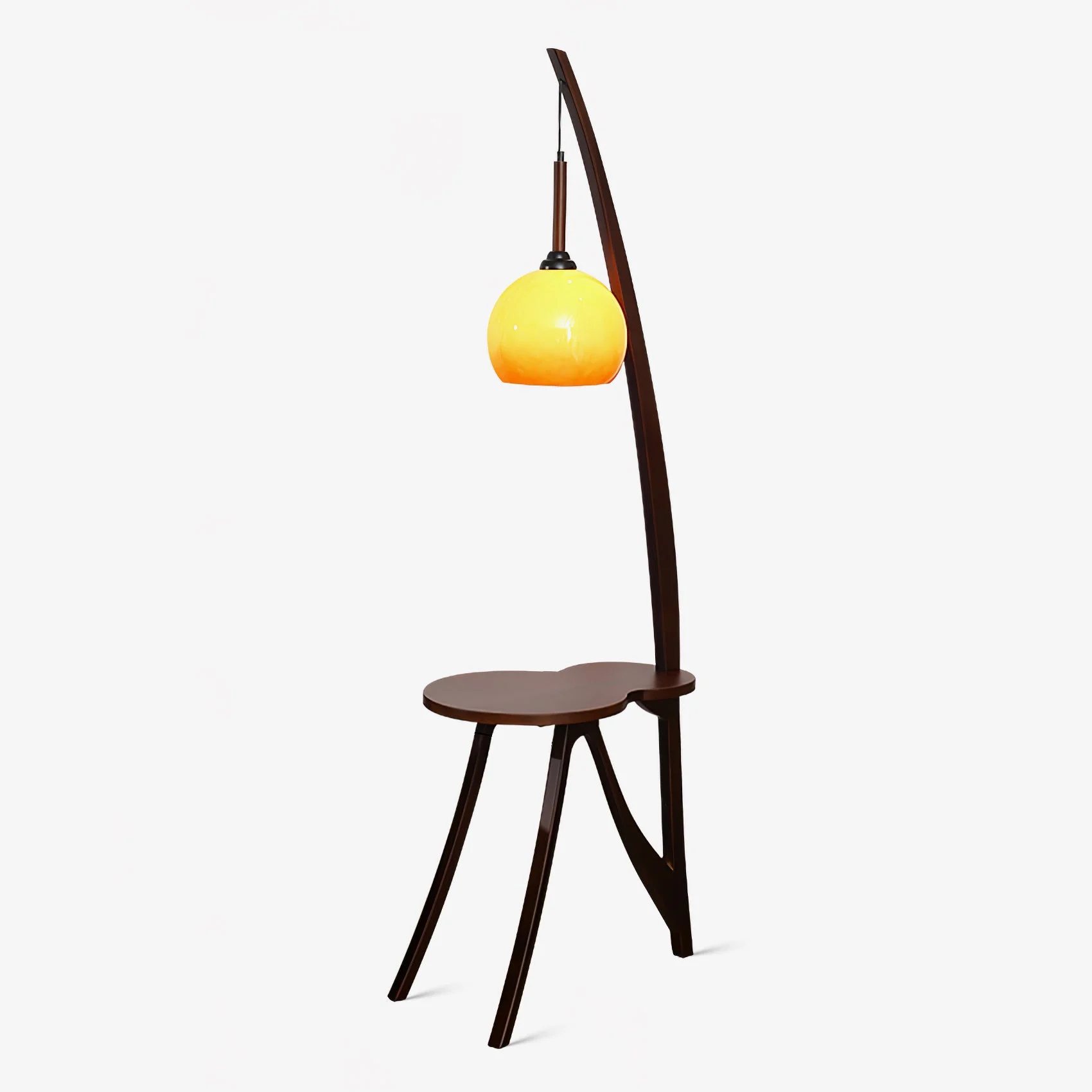 Consistent Arc Wood Hanging Floor Lamp Genuine
