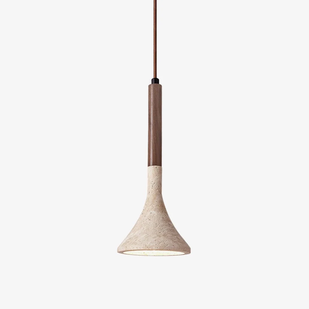 Convenient Aplomb Travertine Pendant Lamp Crafted