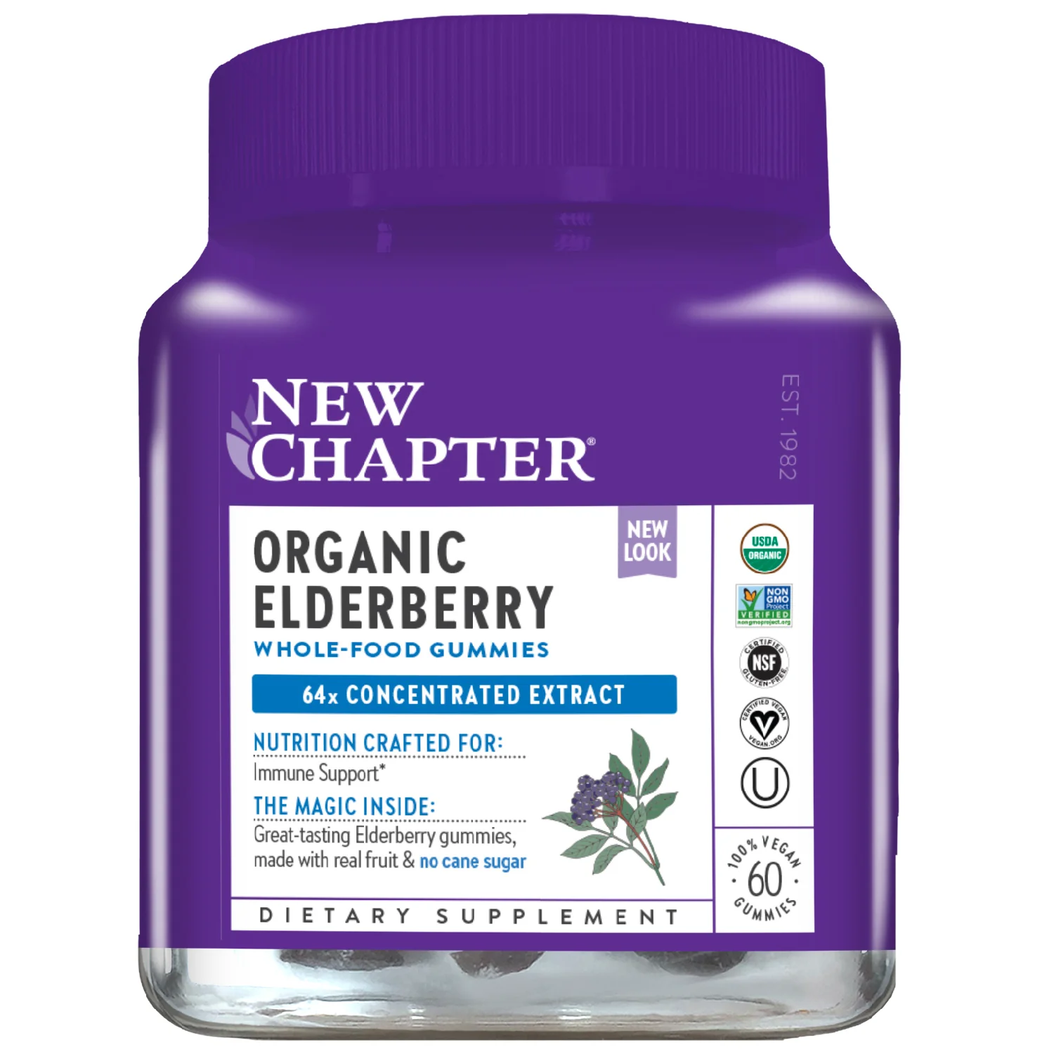 Next-Generation New Chapter Elderberry Gummies Organic Whole-Food Gummies for Immune Support Excellent
