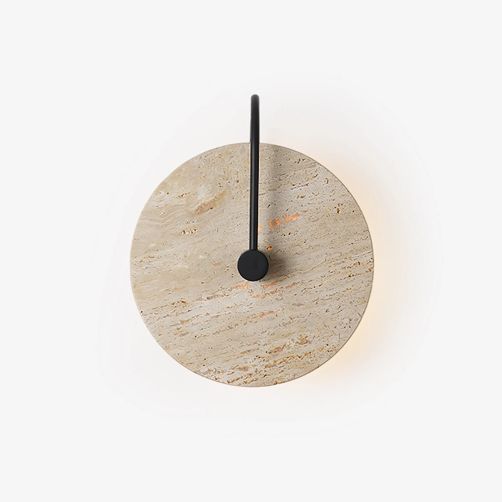 Fine Round Travertine Wall Lamp Relaxed