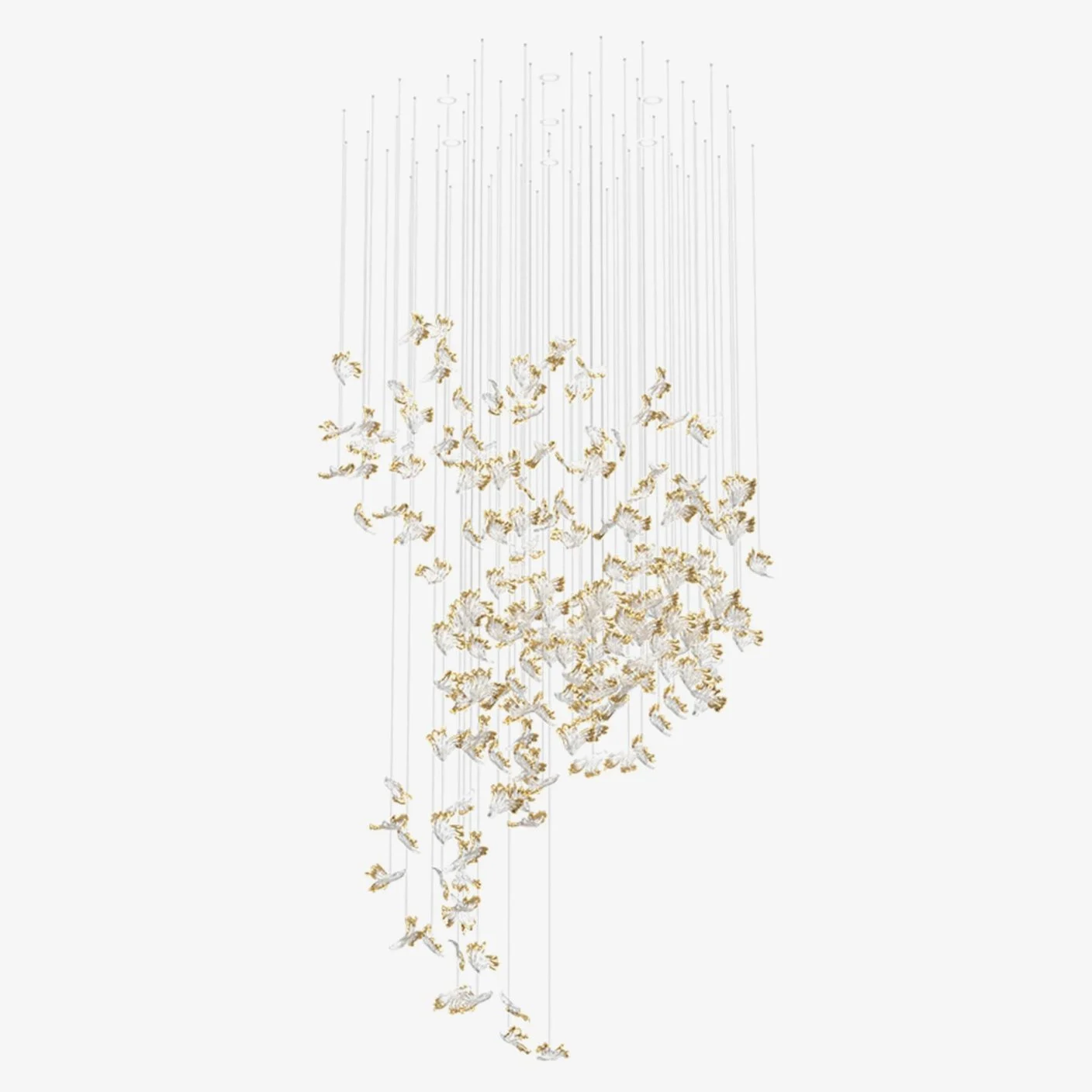 Elegant Frosted Petals Frozen Chandelier High-Grade